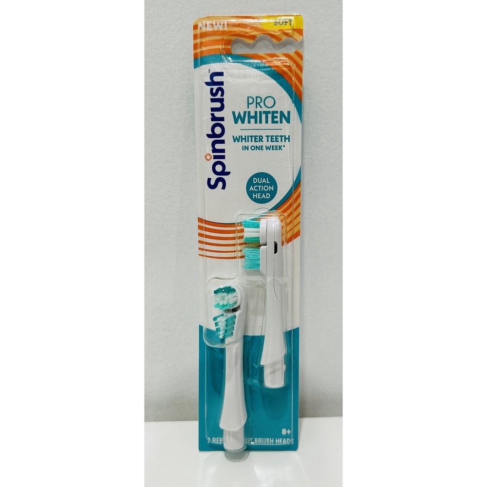 Spinbrush Pro Whiten Dual Action Replacement Brush Heads - SOFT - 2 HEADS